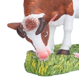 Cow Figurines Brown and White Cow Model Ornament Animal Sculpture Resin Crafts for HomeLower Head Cow