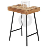 Desktop Glass Planter Wooden Stand Bulb Glass Vase Hydroponics Plant Planter for Home Office Garden1 Bottle - 45-Degree Angle