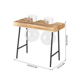 Desktop Glass Planter Wooden Stand Bulb Glass Vase Hydroponics Plant Planter for Home Office Garden2 Bottle - Extra Image