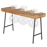 Desktop Glass Planter Wooden Stand Bulb Glass Vase Hydroponics Plant Planter for Home Office Garden3 Bottle