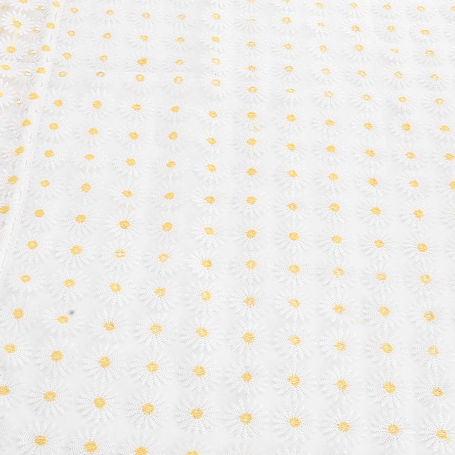 Daisy Car Curtain Lace Detachable Petal Embroidery Tulle Car Curtain Car Decorative Curtain
