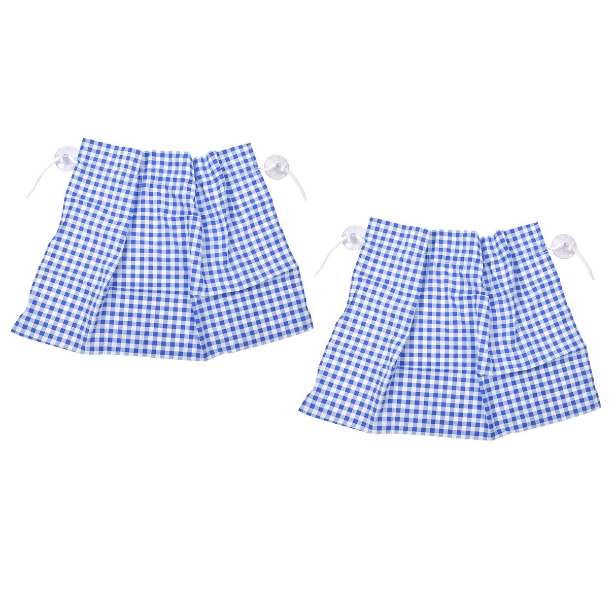 2Pcs Grid Design Anti Ultraviolet Car Curtain Side Car Window Sun Shade with Suction CupBlue Grid
