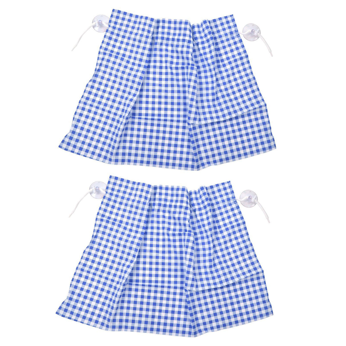 2Pcs Grid Design Anti Ultraviolet Car Curtain Side Car Window Sun Shade with Suction CupBlue Grid