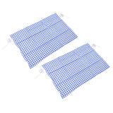 2Pcs Grid Design Anti Ultraviolet Car Curtain Side Car Window Sun Shade with Suction CupBlue Grid - Top-Down View