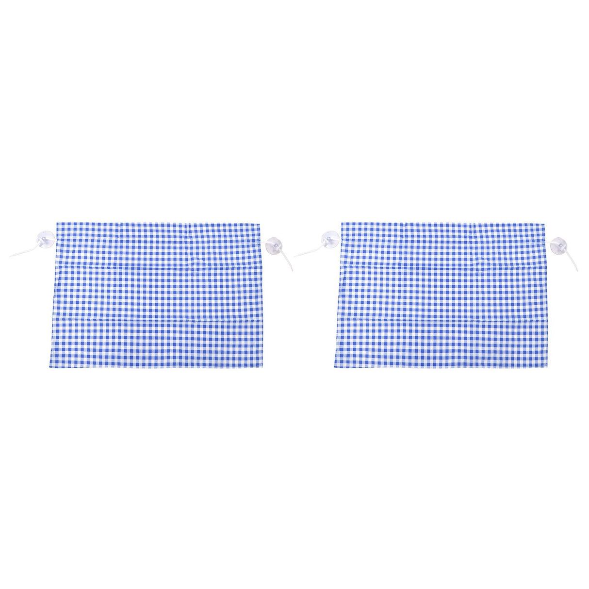 2Pcs Grid Design Anti Ultraviolet Car Curtain Side Car Window Sun Shade with Suction CupBlue Grid