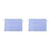 2Pcs Grid Design Anti Ultraviolet Car Curtain Side Car Window Sun Shade with Suction CupBlue Grid