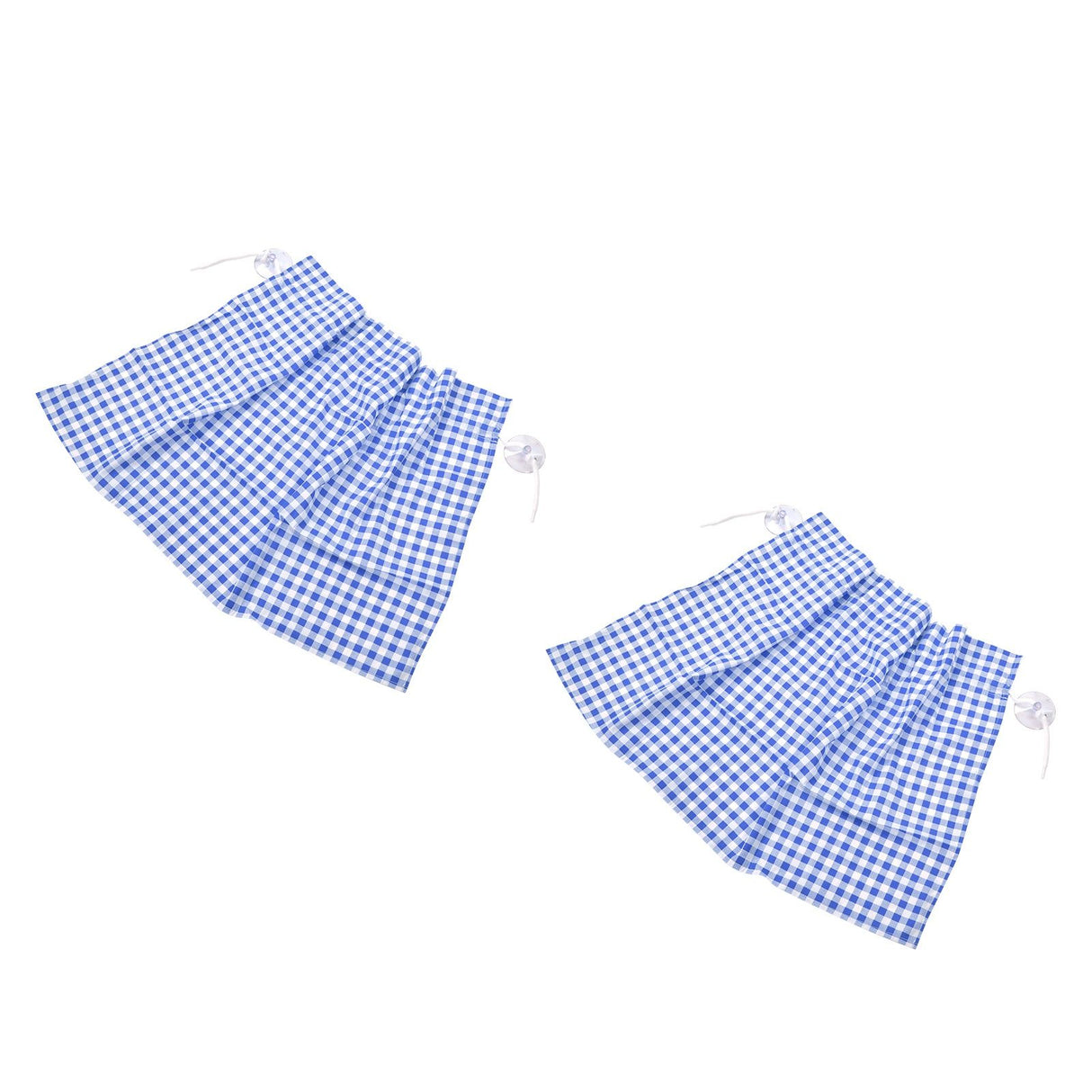 2Pcs Grid Design Anti Ultraviolet Car Curtain Side Car Window Sun Shade with Suction CupBlue Grid