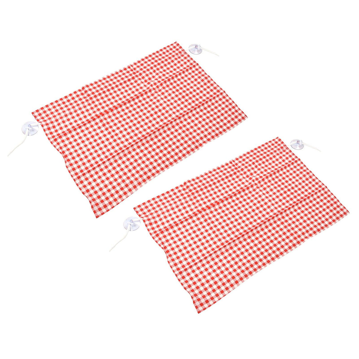 2Pcs Grid Design Anti Ultraviolet Car Curtain Side Car Window Sun Shade with Suction CupRed Grid