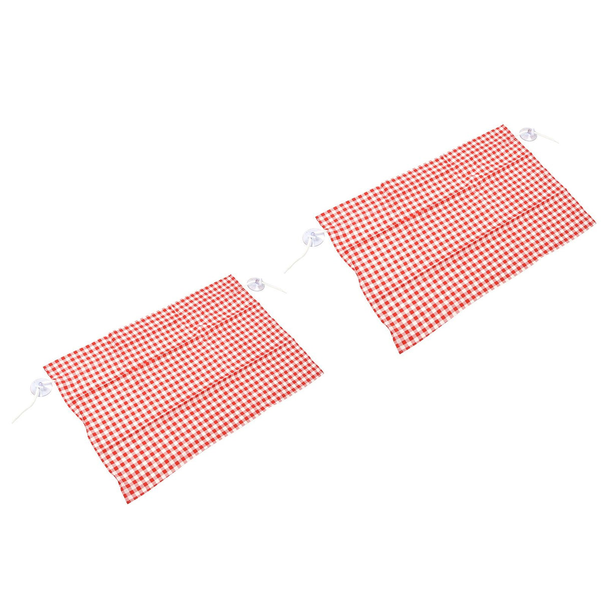 2Pcs Grid Design Anti Ultraviolet Car Curtain Side Car Window Sun Shade with Suction CupRed Grid