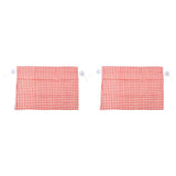 2Pcs Grid Design Anti Ultraviolet Car Curtain Side Car Window Sun Shade with Suction CupRed Grid