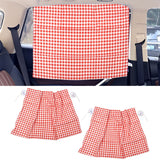 2Pcs Grid Design Anti Ultraviolet Car Curtain Side Car Window Sun Shade with Suction CupRed Grid