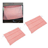 2Pcs Grid Design Anti Ultraviolet Car Curtain Side Car Window Sun Shade with Suction CupRed Grid