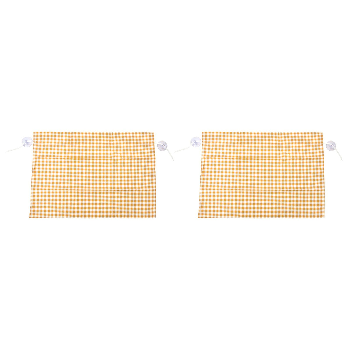 2Pcs Grid Design Anti Ultraviolet Car Curtain Side Car Window Sun Shade with Suction CupYellow Grid