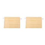 2Pcs Grid Design Anti Ultraviolet Car Curtain Side Car Window Sun Shade with Suction CupYellow Grid - Rear View