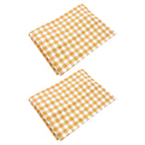 2Pcs Grid Design Anti Ultraviolet Car Curtain Side Car Window Sun Shade with Suction CupYellow Grid - Close-Up Angle