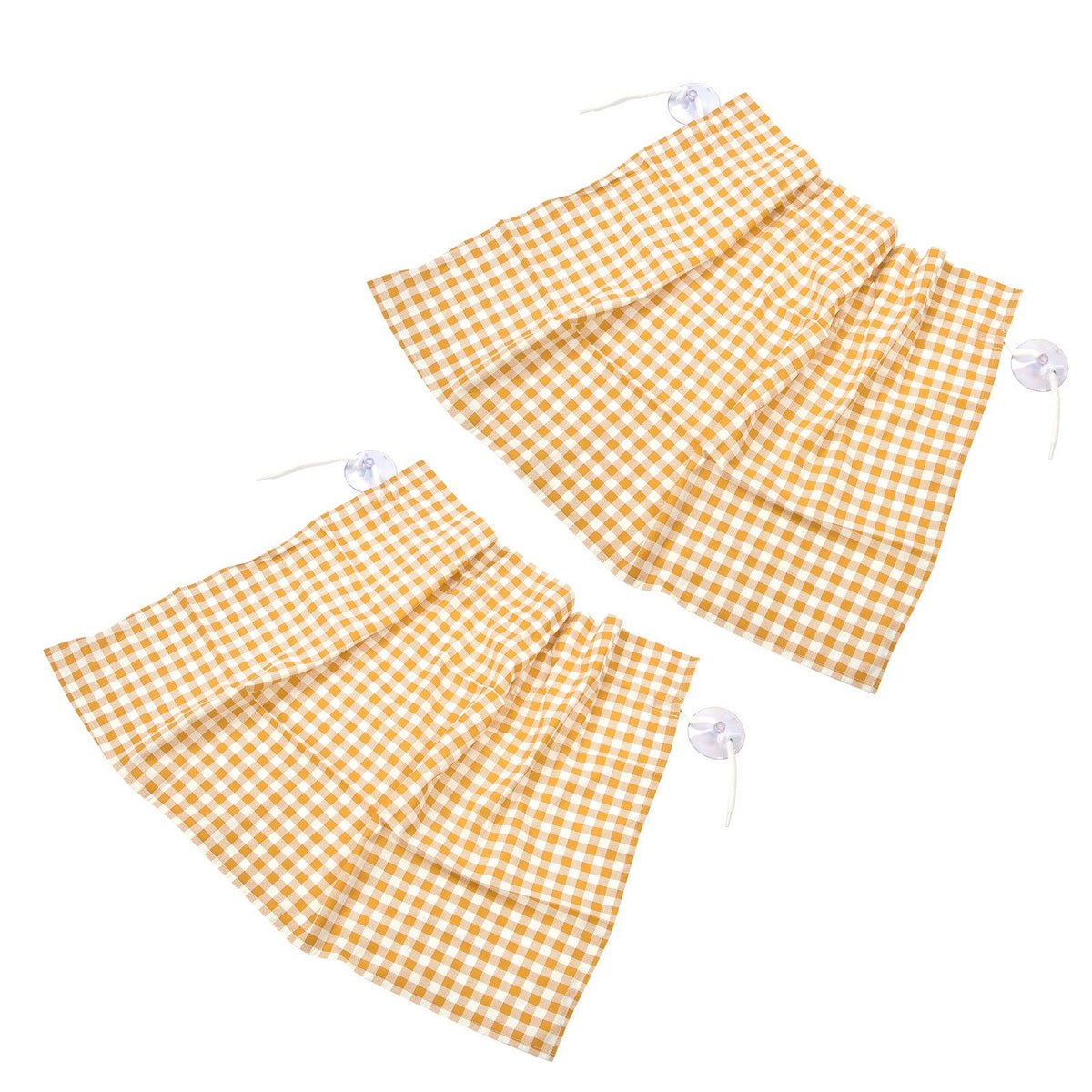 2Pcs Grid Design Anti Ultraviolet Car Curtain Side Car Window Sun Shade with Suction CupYellow Grid