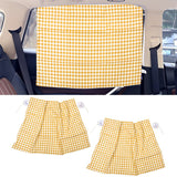 2Pcs Grid Design Anti Ultraviolet Car Curtain Side Car Window Sun Shade with Suction CupYellow Grid