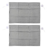 2Pcs Grid Design Anti Ultraviolet Car Curtain Side Car Window Sun Shade with Suction CupBlack Grid