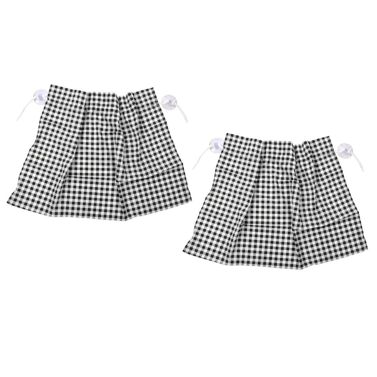 2Pcs Grid Design Anti Ultraviolet Car Curtain Side Car Window Sun Shade with Suction CupBlack Grid