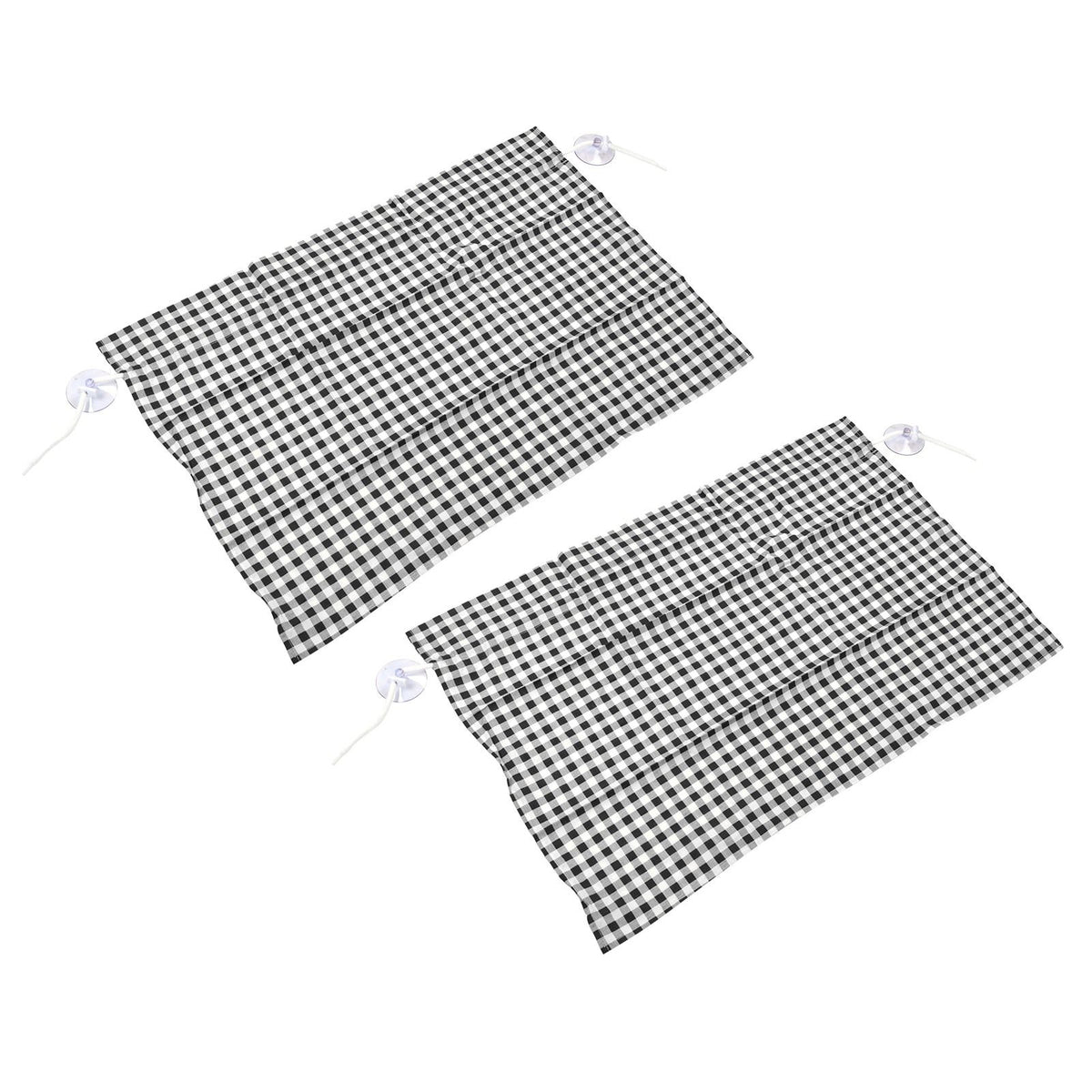 2Pcs Grid Design Anti Ultraviolet Car Curtain Side Car Window Sun Shade with Suction CupBlack Grid