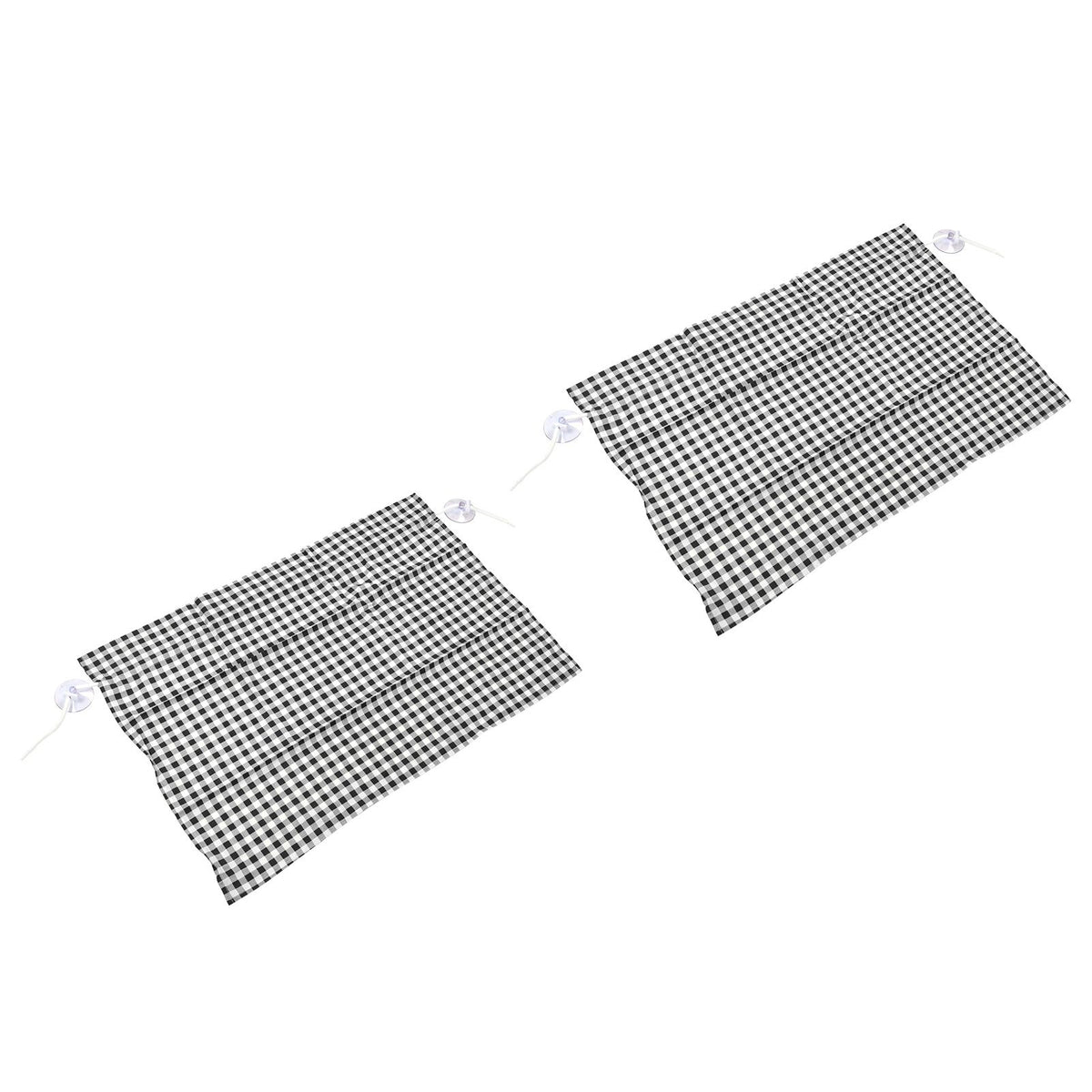 2Pcs Grid Design Anti Ultraviolet Car Curtain Side Car Window Sun Shade with Suction CupBlack Grid