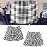 2Pcs Grid Design Anti Ultraviolet Car Curtain Side Car Window Sun Shade with Suction CupBlack Grid