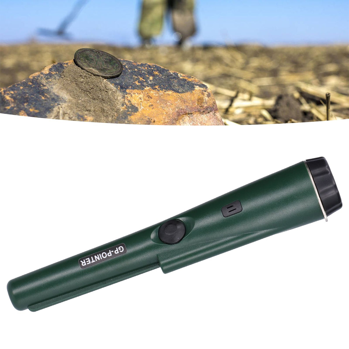 Metal Detector Professional Portable Waterproof Handheld Metal Detector with LED LightMilitary Green