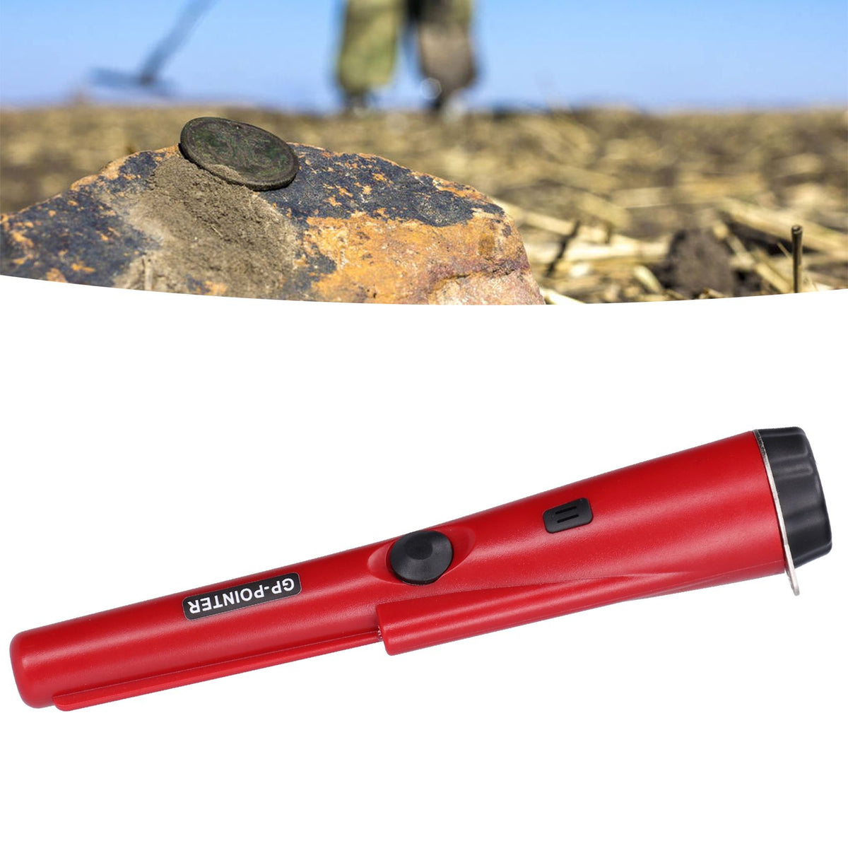 Metal Detector Professional Portable Waterproof Handheld Metal Detector with LED LightDark Red