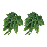 2PCS Artificial Water Plant Simulation Vine Lifelike Plastic Leaves Decoration with Suction Cup for Fish TankSweet Potato Leaves