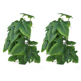 2PCS Artificial Water Plant Simulation Vine Lifelike Plastic Leaves Decoration with Suction Cup for Fish TankSweet Potato Leaves - Rear View