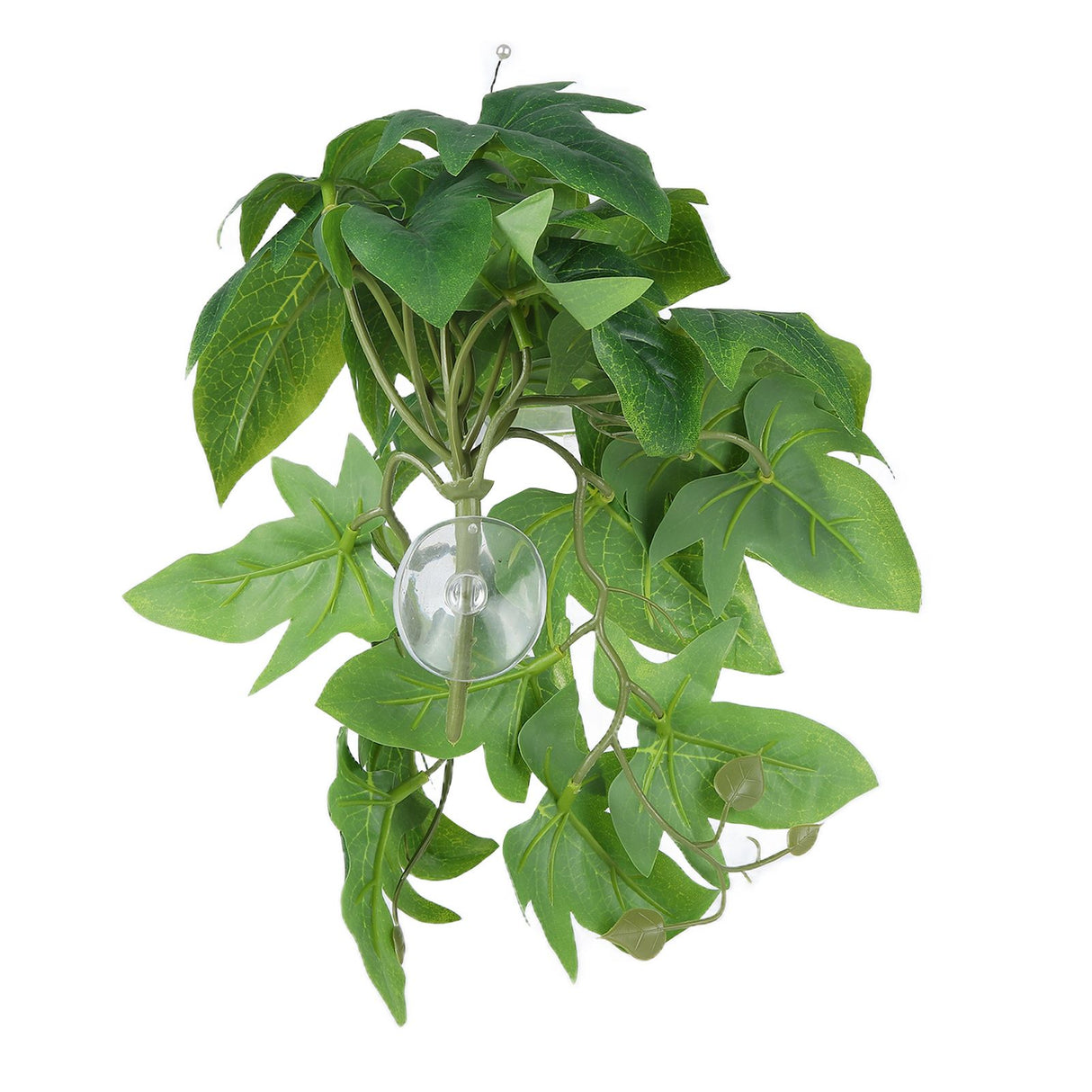 2PCS Artificial Water Plant Simulation Vine Lifelike Plastic Leaves Decoration with Suction Cup for Fish TankSweet Potato Leaves