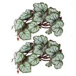 2PCS Artificial Water Plant Simulation Vine Lifelike Plastic Leaves Decoration with Suction Cup for Fish TankHeuchera Leaves