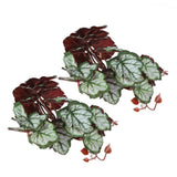 2PCS Artificial Water Plant Simulation Vine Lifelike Plastic Leaves Decoration with Suction Cup for Fish TankHeuchera Leaves