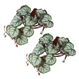 2PCS Artificial Water Plant Simulation Vine Lifelike Plastic Leaves Decoration with Suction Cup for Fish TankHeuchera Leaves