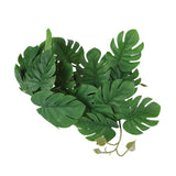 2PCS Artificial Water Plant Simulation Vine Lifelike Plastic Leaves Decoration with Suction Cup for Fish TankMonstera Leaves
