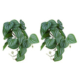 2PCS Artificial Water Plant Simulation Vine Lifelike Plastic Leaves Decoration with Suction Cup for Fish TankWatermelon Leaves