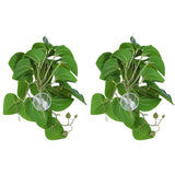2PCS Artificial Water Plant Simulation Vine Lifelike Plastic Leaves Decoration with Suction Cup for Fish TankWatermelon Leaves