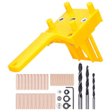 41Pcs Dowel Jig Kit Adjustable MultiFunctional Durable HighAccuracy Drill Jig for Straight Holes for Woodworking(Yellow )
