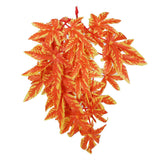 Artificial Reptile Plants Lifelike Plastic Plant Hanging Leaves Decoration with Suction Cup for Reptiles Terrarium Fish TankT‑007 Orange