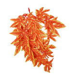 Artificial Reptile Plants Lifelike Plastic Plant Hanging Leaves Decoration with Suction Cup for Reptiles Terrarium Fish TankT‑007 Orange