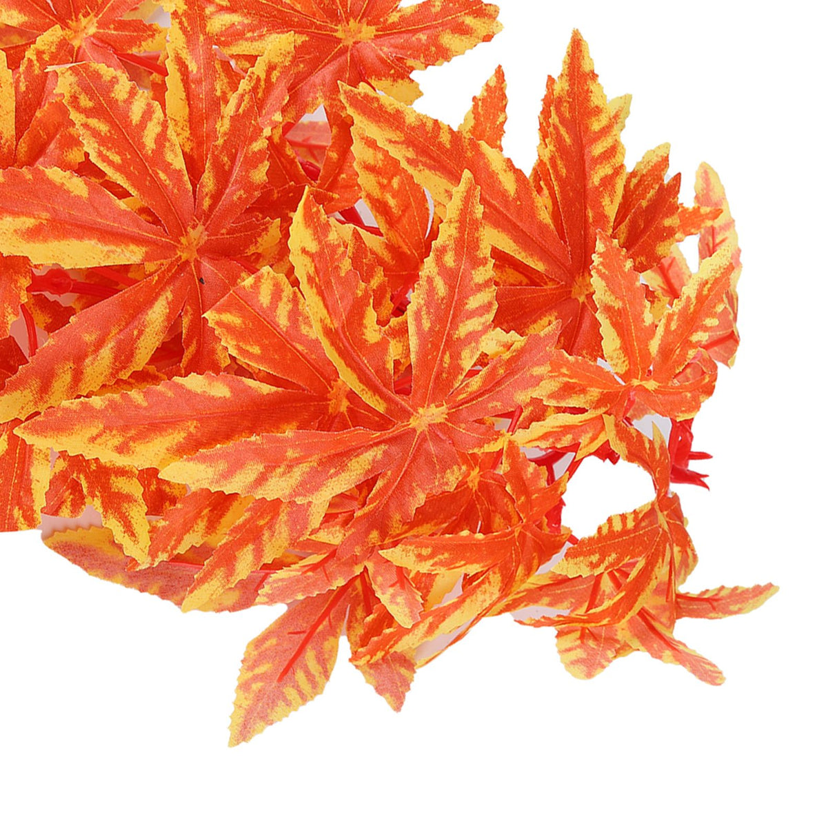 Artificial Reptile Plants Lifelike Plastic Plant Hanging Leaves Decoration with Suction Cup for Reptiles Terrarium Fish TankT‑007 Orange