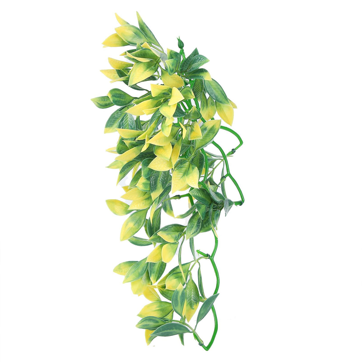 Artificial Reptile Plants Lifelike Plastic Plant Hanging Leaves Decoration with Suction Cup for Reptiles Terrarium Fish TankT-153E2