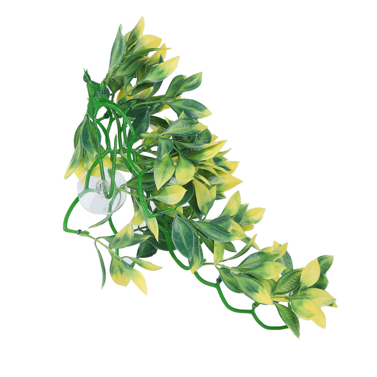 Artificial Reptile Plants Lifelike Plastic Plant Hanging Leaves Decoration with Suction Cup for Reptiles Terrarium Fish TankT-153E2