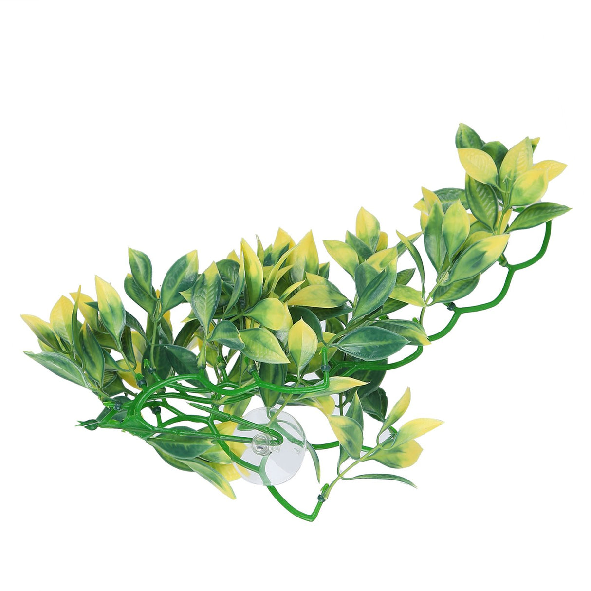 Artificial Reptile Plants Lifelike Plastic Plant Hanging Leaves Decoration with Suction Cup for Reptiles Terrarium Fish TankT-153E2