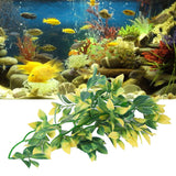 Artificial Reptile Plants Lifelike Plastic Plant Hanging Leaves Decoration with Suction Cup for Reptiles Terrarium Fish TankT-153E2