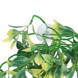 Artificial Reptile Plants Lifelike Plastic Plant Hanging Leaves Decoration with Suction Cup for Reptiles Terrarium Fish TankT-153E2
