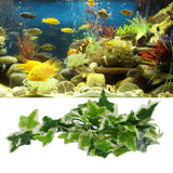Artificial Reptile Plants Lifelike Plastic Plant Hanging Leaves Decoration with Suction Cup for Reptiles Terrarium Fish TankStar Leaf Vine