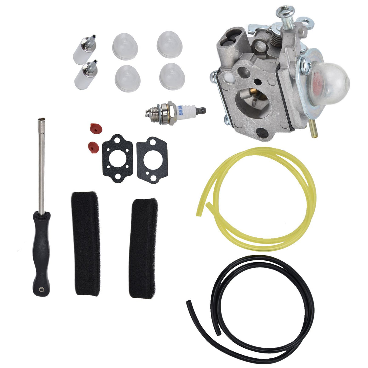 753-06190 Carburetor with Fuel Filter Air Filter Primer Bulb Kit for Troybilt TB22EC TB32EC TB80EC TB22 TB21EC