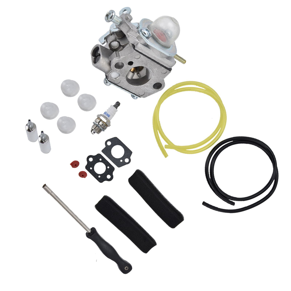 753-06190 Carburetor with Fuel Filter Air Filter Primer Bulb Kit for Troybilt TB22EC TB32EC TB80EC TB22 TB21EC