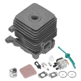 34mm Cylinder Piston Carburetor Wear Resistant Air Filter Repair Kit 4140 020 1202 Fit for Stihl FS55 FS45 FS38 - Front View